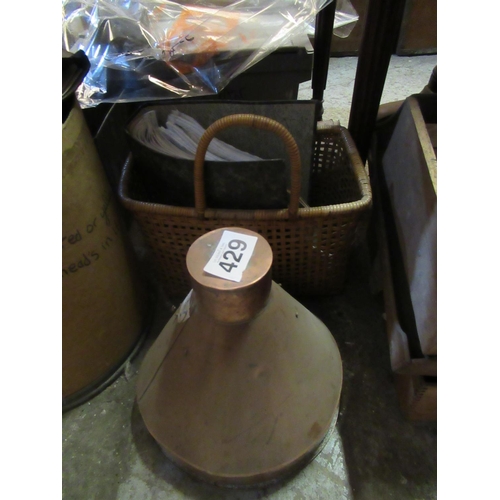 429 - Copper Container and Misc. Music Sheets etc.