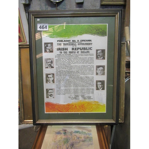 464 - Framed copy of the Proclomation