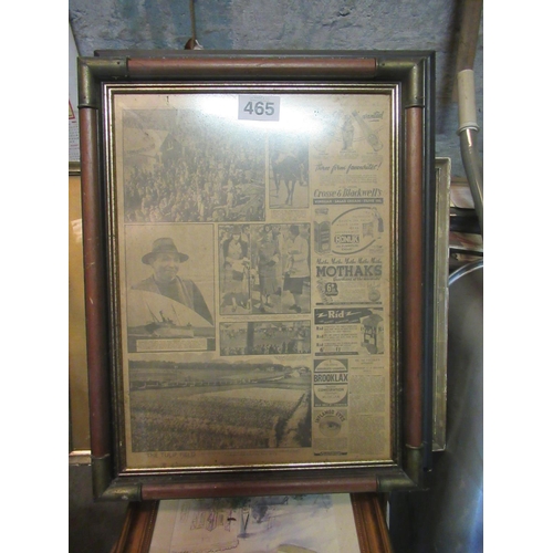 465 - Framed Newspaper Cutting