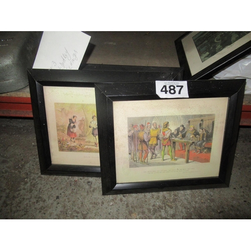 487 - Set of 3 Robert Dudley Etchings