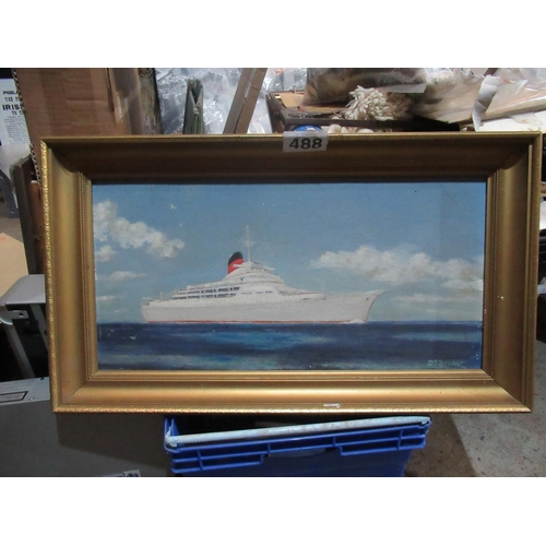 488 - Nautical Scene - Oil on Board - DS Stewart