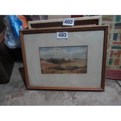 493 - Framed Coastal Wtercolor - 21