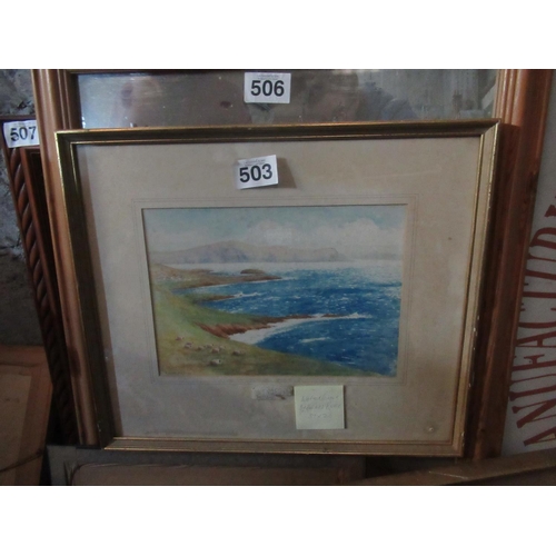 503 - Watercolor -Coastal Scene - Signed Howard Knee - 37