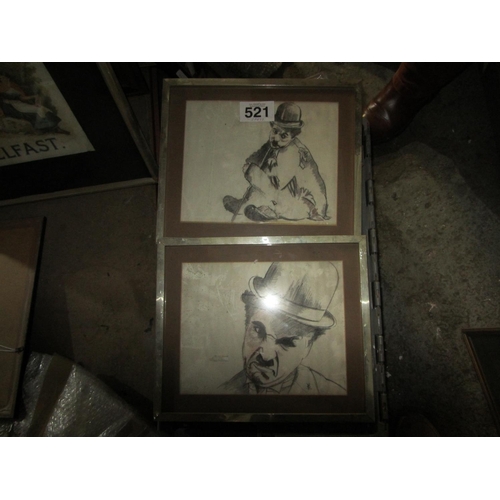 521 - Pair of Charlie Chaplin Sketches