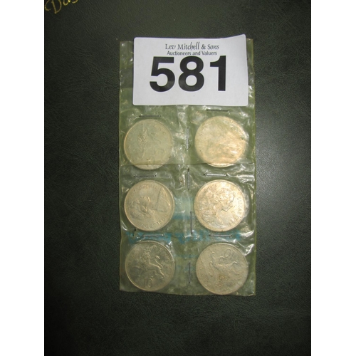 581 - 6 English '10 Pence Pieces'