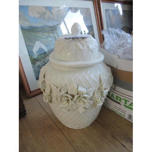 9 - Belleek Style Lidded vase