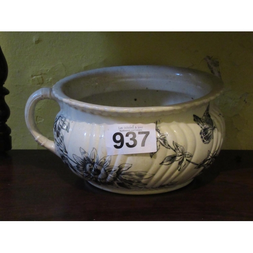 937 - Blue and White Chamber Pot