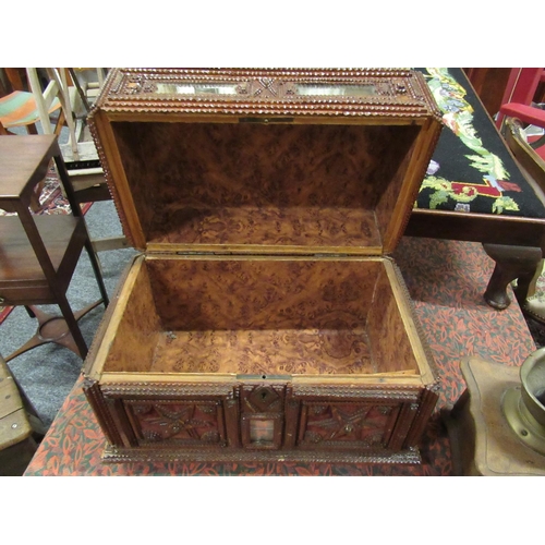 273 - Antique Ladies Jewellery chest.  H:30cm, W:40cm, D:25cm.