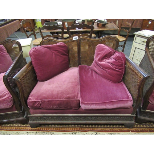 286 - Antique Bergere 3 piece suite.