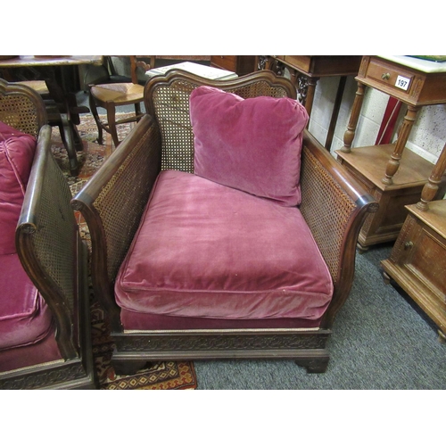 286 - Antique Bergere 3 piece suite.