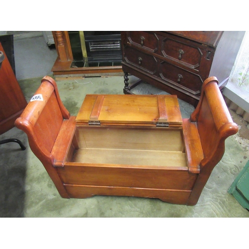 486 - Hall Bench with storage compartment.  H:70cm, L:90cm, D:38cm.