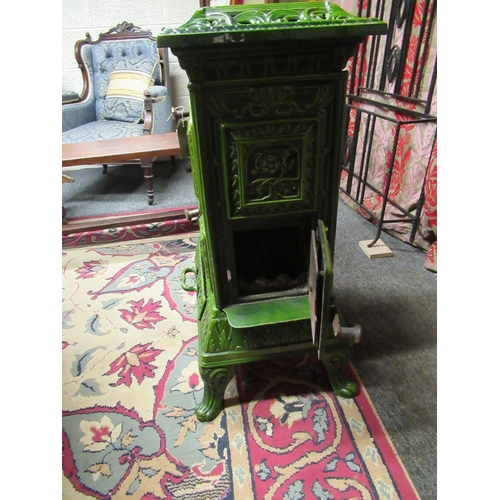 85 - Vintage cast iron French enamel stove.  H:85cm, W:55cm, D:35cm.