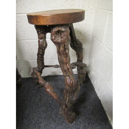 97 - Vintage Vinewood Branch bar complete with stool.  H:103cm W:100cm