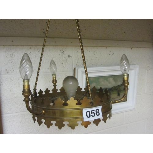 58 - Victorian Brass Hall lantern. Diameter:37cm.