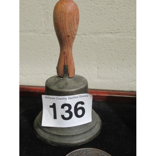 136 - Antique Bell.  H:17cm