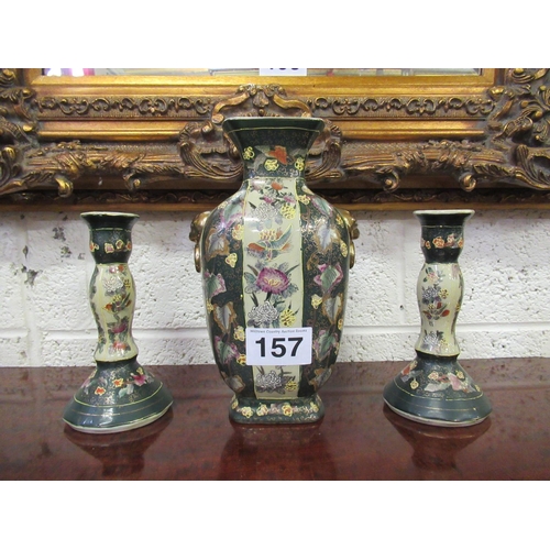 157 - Royal Vienna Autumn Leaves Collection  - 3 Piece mantle set.