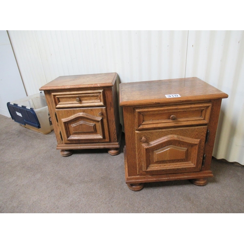 310 - Pair of oak bedside cabinets.