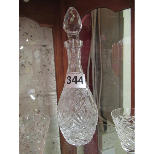 344 - Cavan crystal cut glass decanter.  H:35cm