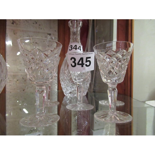 345 - Set of 5 Waterford crystal Sherry glasses.  H:11.5cm