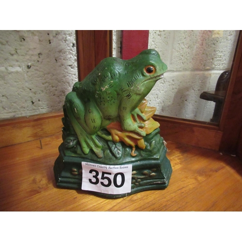 350 - Cast iron Frog door stop.  18cm x 18cm.