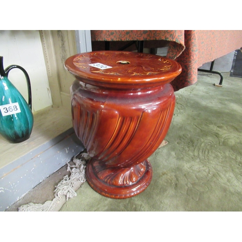 370 - Glazed Ceramic garden seat or plant stand.  H:50cm, top:36cm.