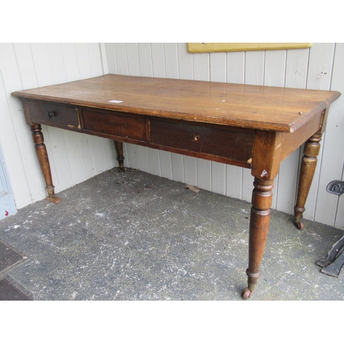 8 - Pine Kitchen table for restoration.  H:78cm, Top:167cm x 83cm.