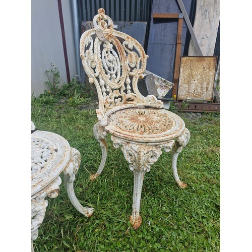 11 - Great Set of 4 Victorian Cast iron garden chairs.