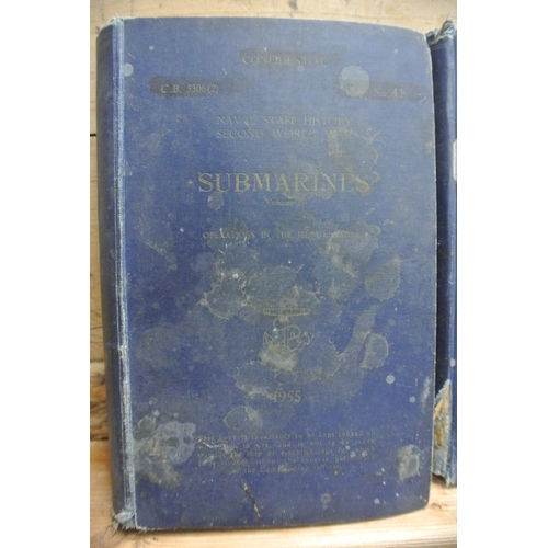 398 - A set of Military/ Naval confidential books, 'Submarines', volumes 1 & 2.