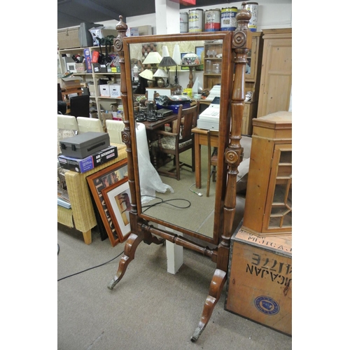 416 - A stunning antique late Georgian Cheval mirror.