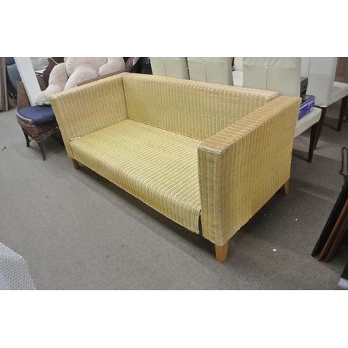 417 - A garden rattan 2 seater sofa.