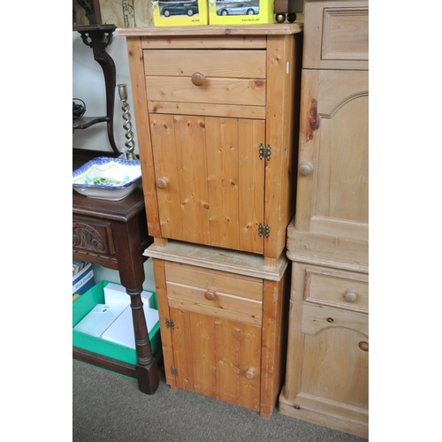 97 - A pair of wooden bedside lockers.