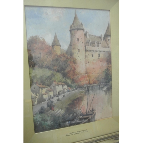 102 - An original framed Watercolour painting by English Artist Noel H Leaver.

Titled 'A French Stronghol... 