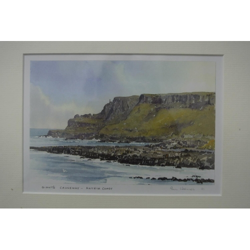 108 - A framed local interest print by Paul Holmes.

Titled 'Giant's Causeway, Antrim Coast'.

Measures 31... 