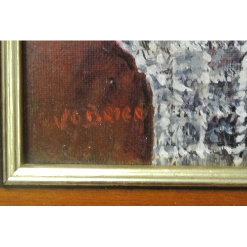 118 - An original framed oil on board painting by Irish Artist, Vincent O'Brien.

Titled 'Boat Builders'.
... 