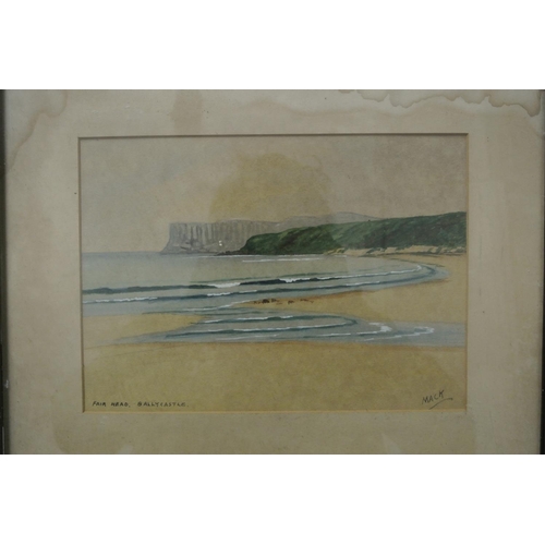 122 - A framed original watercolour painting.

Titled 'Fair Head, Ballycastle'.

Measuring 40x32cm.

Signe... 