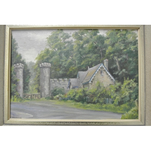 125 - An original framed oil on board painting by Irish Artist P Harbinson.

Titled 'Kilwaughter Castle Ga... 