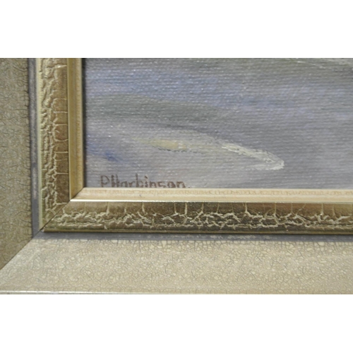 125 - An original framed oil on board painting by Irish Artist P Harbinson.

Titled 'Kilwaughter Castle Ga... 