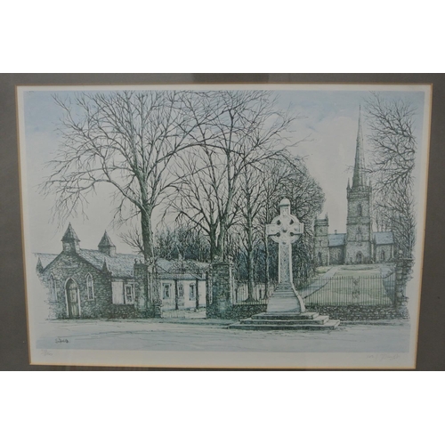 131 - A framed limited edition print by Irish Artist, Jim Dunlop.

Titled 'Hillsborough Parish Church'.

M... 