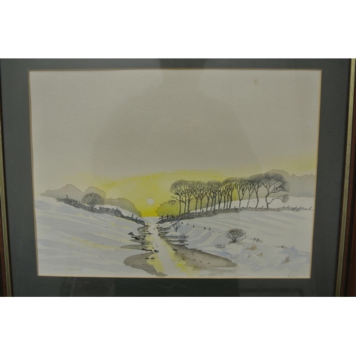 133 - An original framed Watercolour painting of a landscape.

Titled 'Mist on Dartmoor'.

Measures 56x46c... 