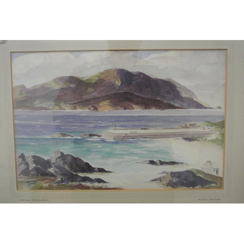 136 - An original framed Watercolour painting of a coastal scene.

Titled 'Horn Head, Port-Na-Blagh'.

Mea... 