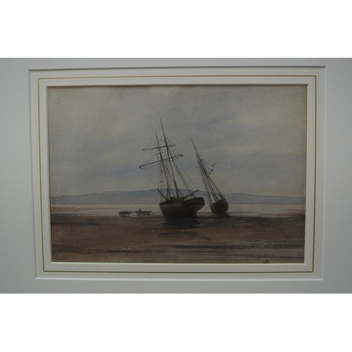 137 - An original framed Watercolour painting by Irish Artist, Andrew Nicholl.

Titled 'Beached fishing bo... 