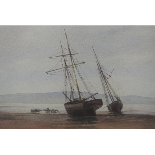 137 - An original framed Watercolour painting by Irish Artist, Andrew Nicholl.

Titled 'Beached fishing bo... 