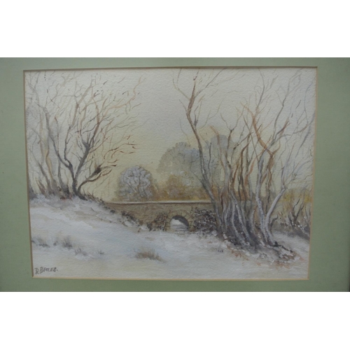 154 - An original framed winter scene.

Untitled.

Measures 54x44cm.

Signed D Bailes.