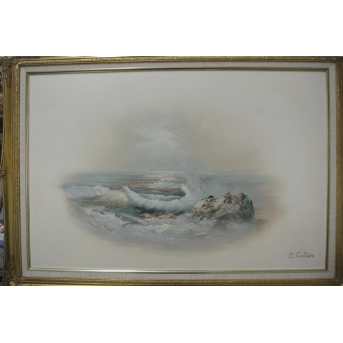 158 - An original framed oil on canvas painting by B Gilden.

Untitled.

Measures 105x74cm.

Signed by the... 