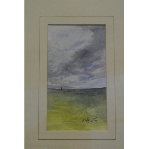 160 - An original framed watercolour painting by Artist, Peter Shaw.

Titled 'Shadows on the land'

Measur... 