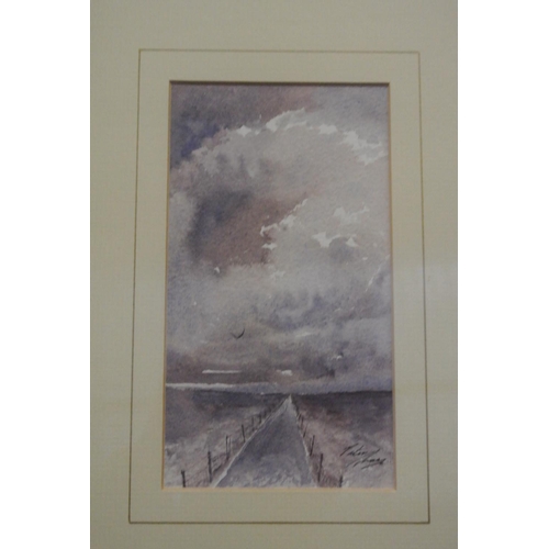 162 - An original framed watercolour painting by Artist, Peter Shaw.

Titled 'Towards the hills'

Measures... 