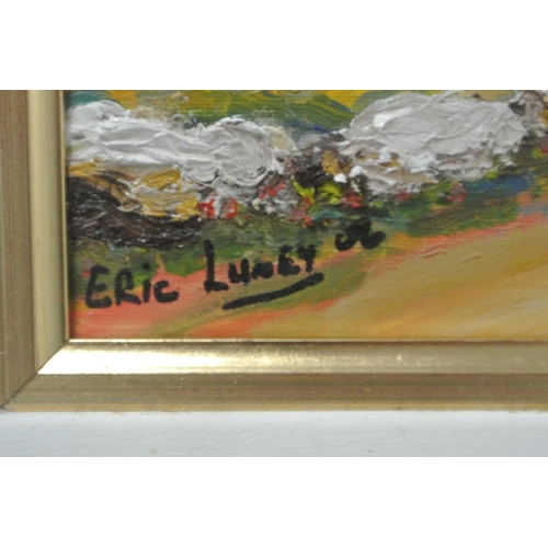 97 - An original framed Oil on board painting by Irish Artist, Eric Luney.

Titled 'Turf Cart'.

Measures... 