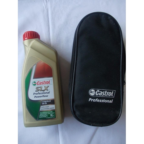 204 - A bottle of Castrol SLX Professional Powerflow oil, unopened & in Castrol presentation bag.