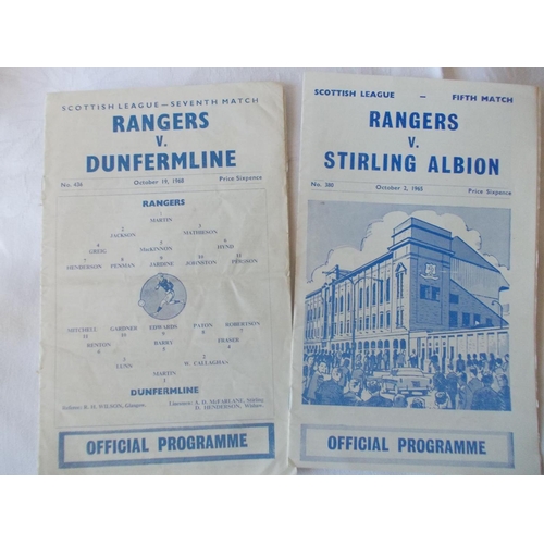 210 - A lot of two programmes featuring Glasgow Rangers v Stirling Albion, 1965, and Glasgow Rangers v Dun... 