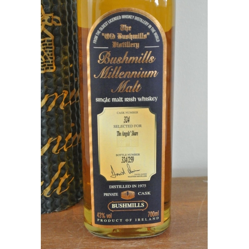 231 - A 70cl bottle of Bushmills 'Millennium Malt',Single Malt Irish whiskey, from cask number 324 - 'The ... 